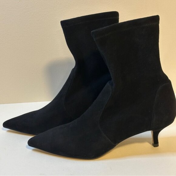 NEW Stuart Weitzman  Mara 50 Kitten Heel Black Suede Women's Booties, Sz 8 - Picture 6 of 9